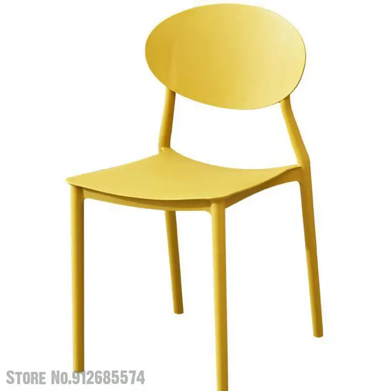 Nordic Plastic Chair Backrest Stackable Simple Dining Student Leisure Office Ins Net Red Designer Stool | Мебель