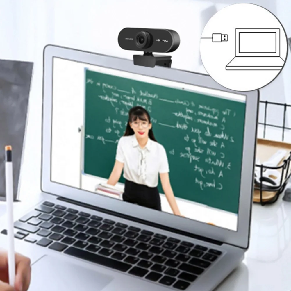 PC Webcam USB HD 1080P/2K Plug and Play with Microphone For PC/Laptop Conferencing and Video Calling