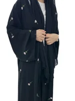 Cardigan Kimono brodé noir Abaya dubaï, caftan musulman de luxe pour femmes, vêtements islamiques turcs, nouvelle collection 2025 2