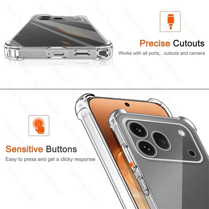 Enhanced Crystal Clear Silicone Shockproof Case for Honer Honar 600/600Pro