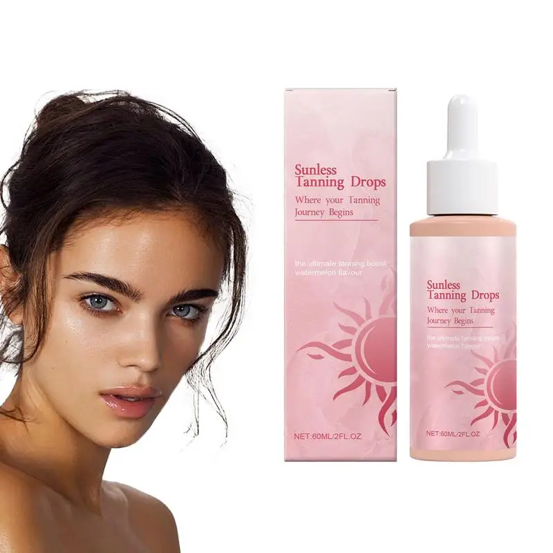 Self Tanning Drops Enhance Skin Melanins Liquid Bronzer Natural Tanner For Face Body Preventing Sunburn Sunless Tanning Product