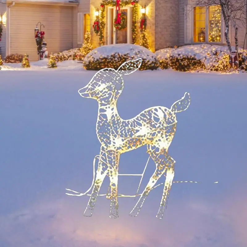 Lighted Acrylic Elk Deer Christmas Lawn Decoration