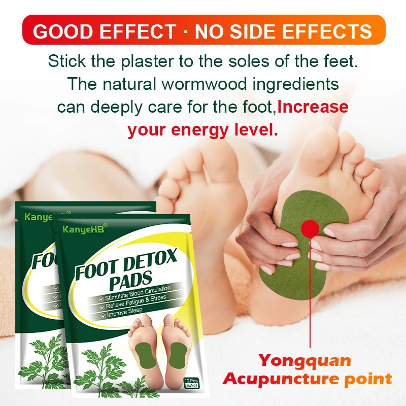 Wormwood Ginger Foot Detox Patch 12pcs Relieve Stress Help Sleeping Body Toxins Cleansing Slimming Pads Body Detox Weight Loss pain relief patch