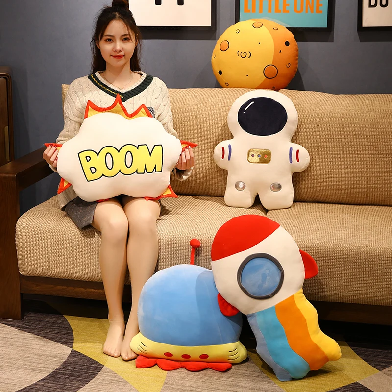 

Funny Space Series Stuffed Doll Creative New Style Rocket Aircraft Astronaut Plush Toys Pillow Cushion For Kids Birthday Gifts