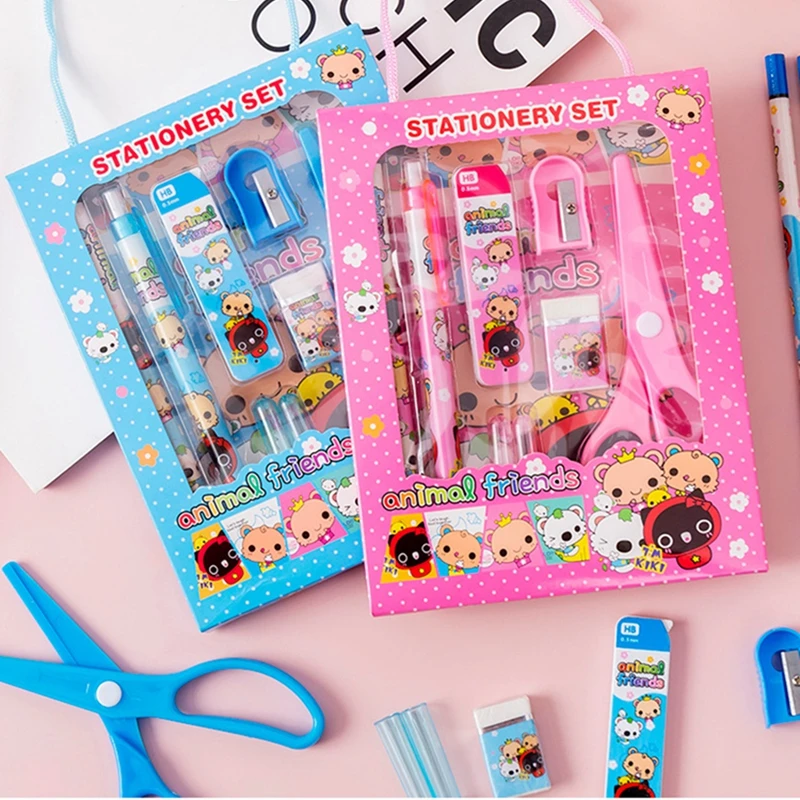 https://ae01.alicdn.com/kf/Sf3313d2bd5b446e1a8aa69fd37cf45far/9Pcs-Set-Stationery-Kit-Students-Drawing-Pencil-Ruler-Eraser-Sharpener-Ballpoint-Pen-Scissors-Stationery-Set-Tools.jpg