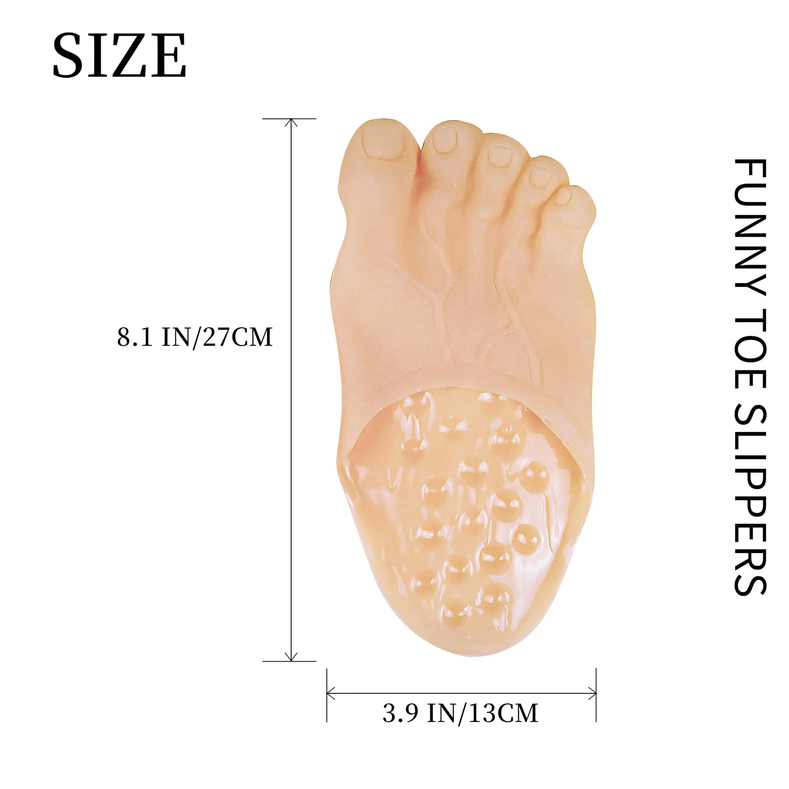 Funny Foot slippers-Barefoot slippers Novelty plastic clothing Toe shoes Big Foot photo men's and women's clothing accessories