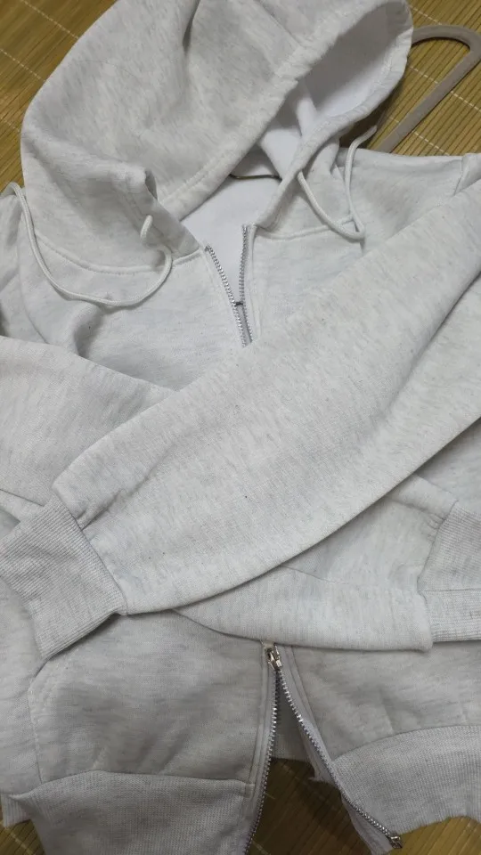 Y2 K Oversized Zip Hoodie Women Crop Top Autumn Winter Cozy photo review