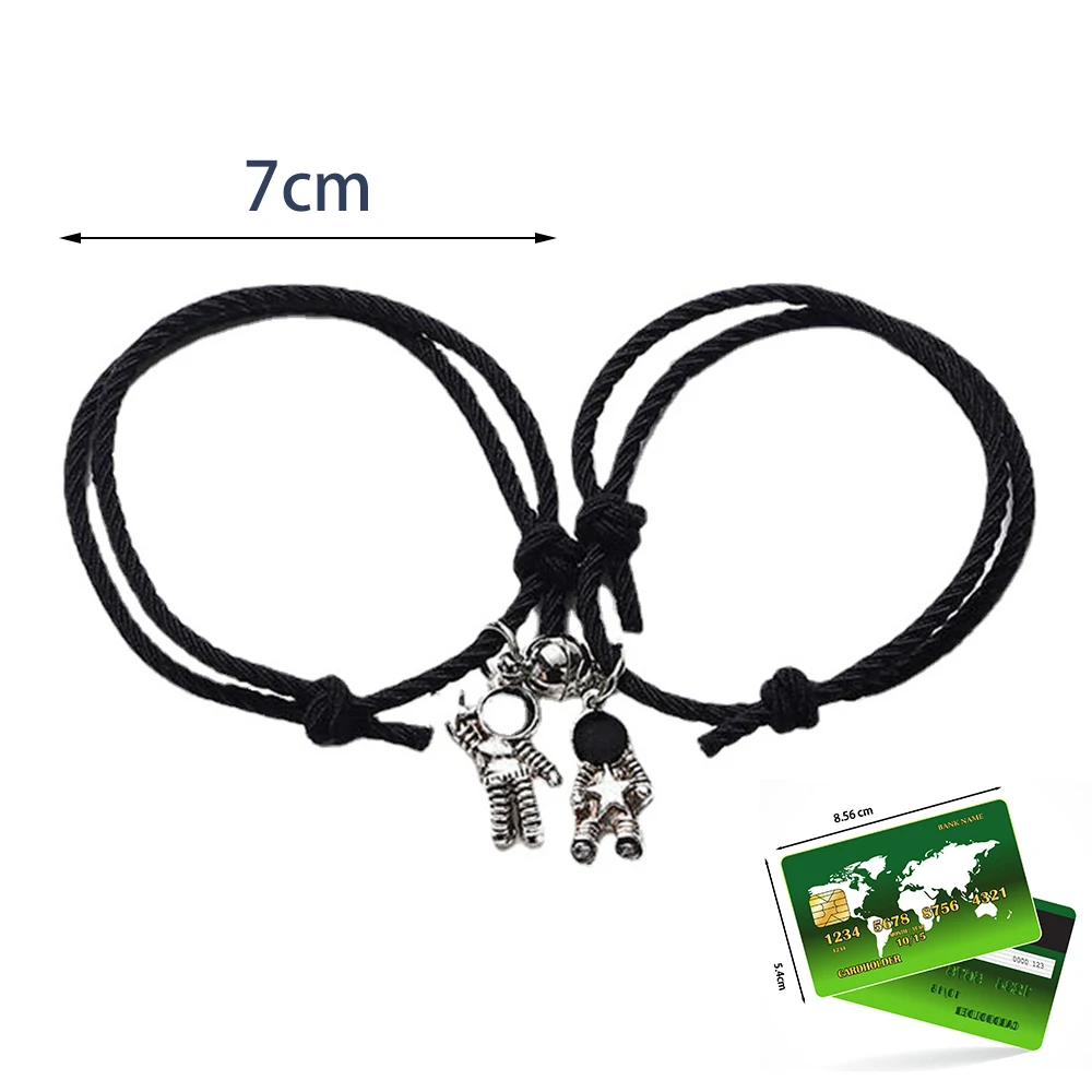Couple Bracelet Astronaut Small Rubber Band to Send Girlfriend Boyfriend Magnet Stone Bell Bracelet Knot Head Rope Jewelry bracelet jewelry