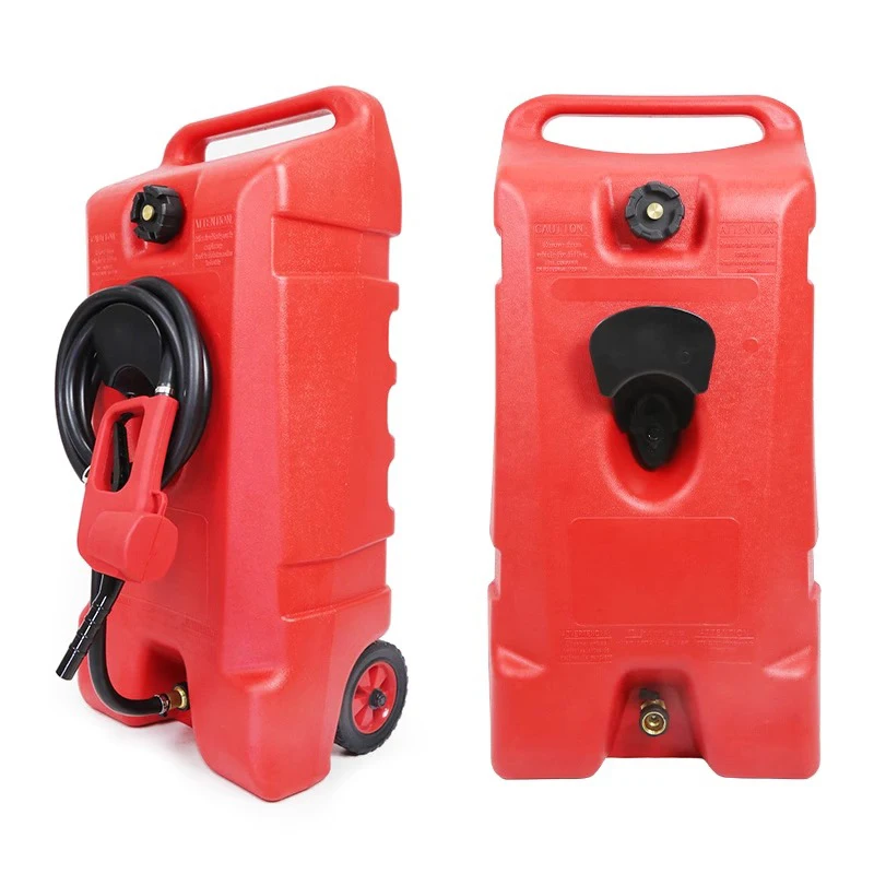 

53L/75L/95L/119L Portable Fuel Oil Box Gas Storage Tank with Hand Oil Gun Connector Anti-static for Boat Yacht Engine Marine Out
