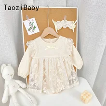 

Baby Rompers Newborn Lace Solid Spring and Autumn One-piece Baby Long-sleeved Bag Fart Cotton Baby Romper