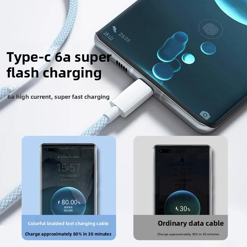 High Quality 3-in-1 Weave Charging Cable Micro USB Type-C Fast Charger Multi Usb Port Charging Cord Data Cable for Mobile Phone