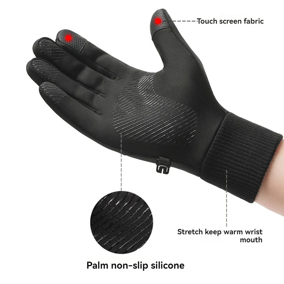 GTUBIKE Autumn Winter Outdoor Cycling Gloves Gym Fitness Sports Running Warm Touch Screen Nonslip Gloves Motorcycle Gloves