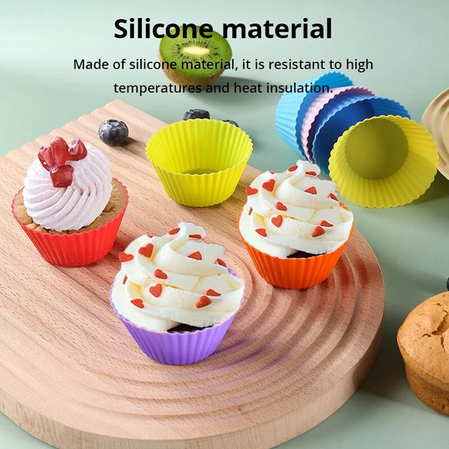 Cupcake Mold Baking Silicone Cup Heart Star Rose Round Shape Reusable High  Temperature Resistance Baking Mould DIY Cake Tools