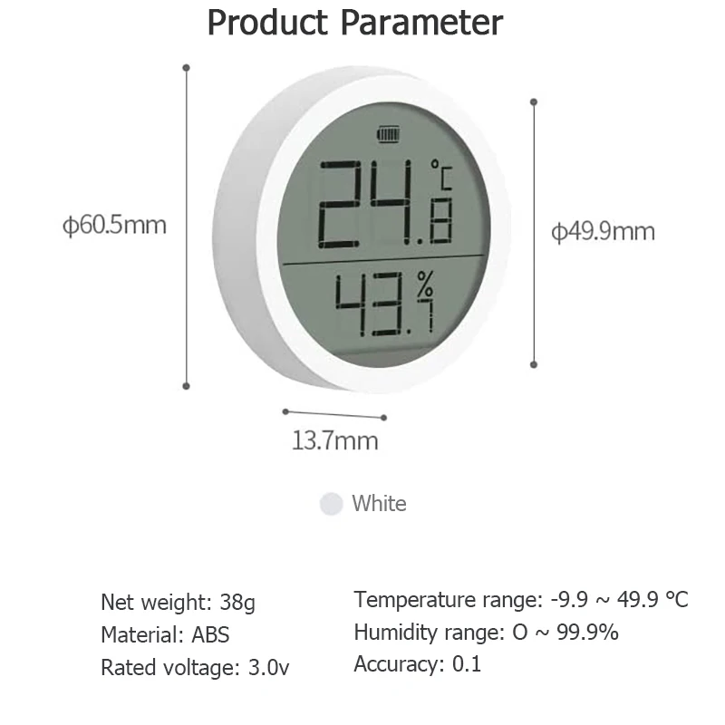 Qingping Thermometer Hygrometer Support Bluetooth Electronic Ink Screen  High Precision Sensors Work With Apple Homekit Thread - AliExpress