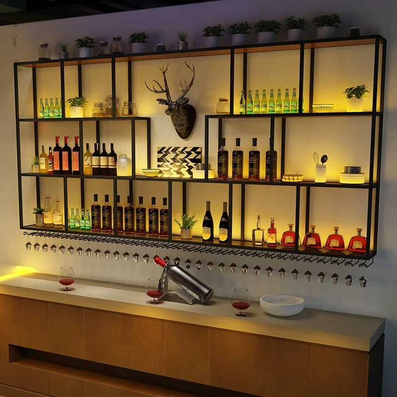 

Modern Luxury Nordic Wine Rack Display Man Bar Cabinet Holder Wall Wine Rack Display Craft Living Room Gabinete Salon Furniture