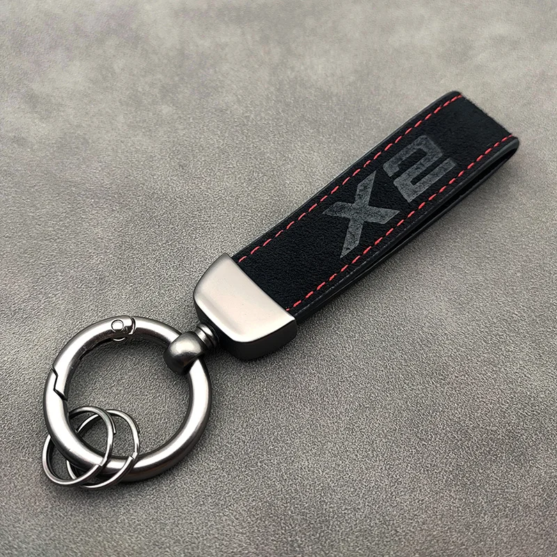 Luxury Women Suede Leather Car Keychain Accessory