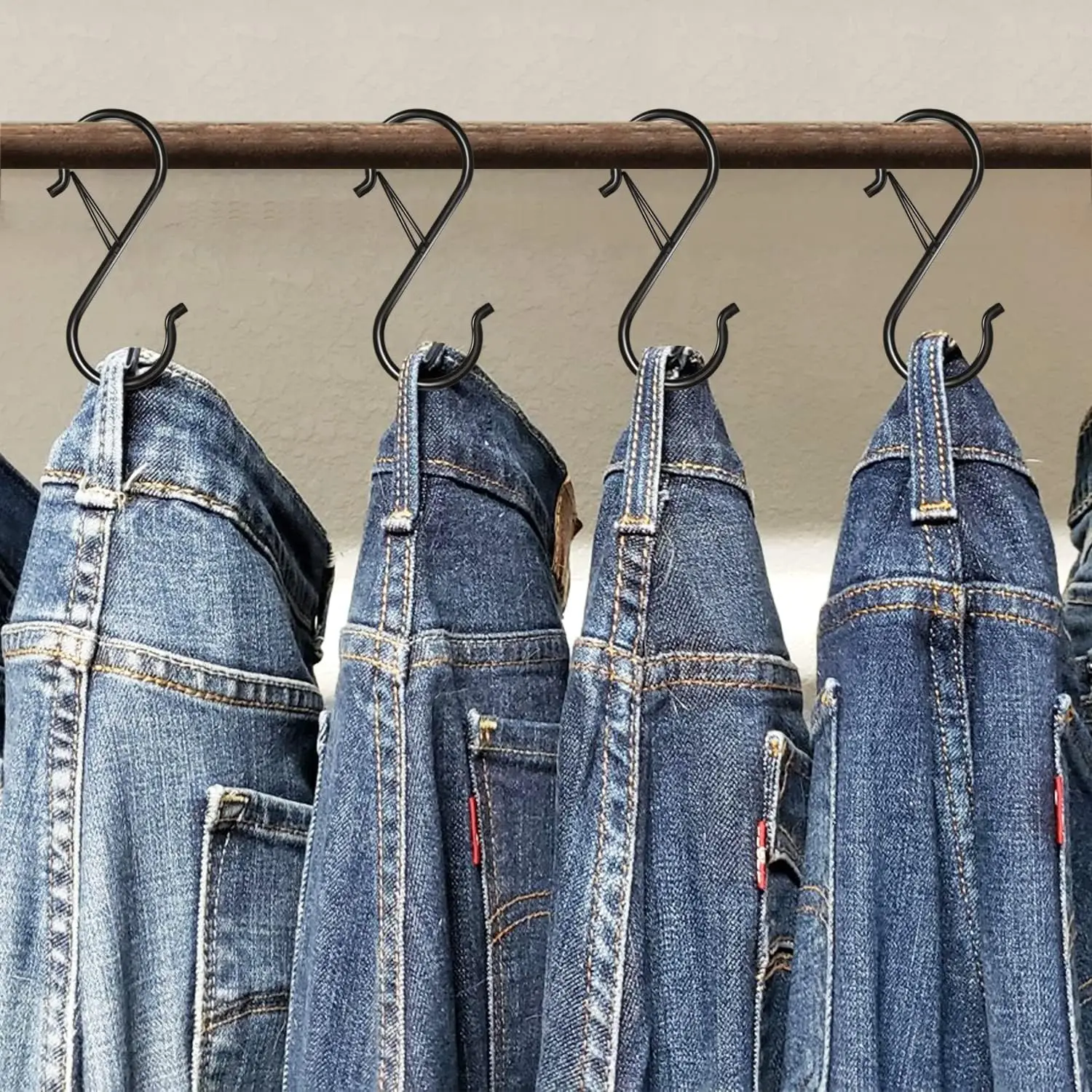 10Pcs/20 S Hooks for Hanging Black S Hooks Heavy-Duty Metal Hooks