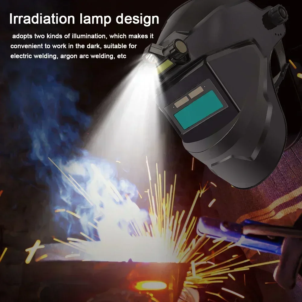 True Color Protective Facemask Auto Darkening Welding Helmet Wide Viewing Screen UV/IR Protection Adjustable Headgear