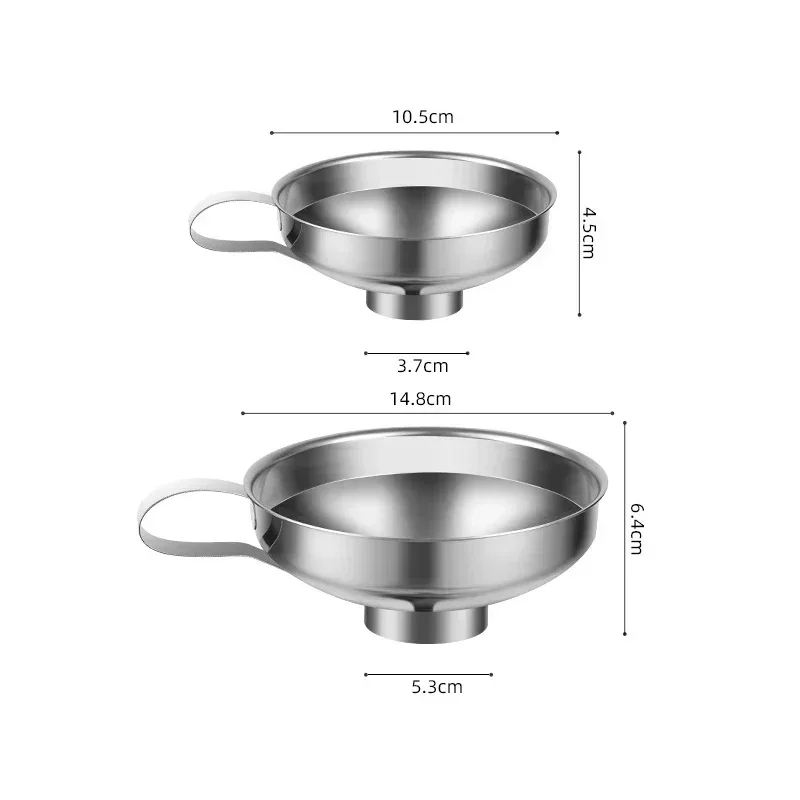 Description Picture 6 of item1PC Stainless Steel Wide Mouth Jar Funnel Jam Salad Dressing Wide Mouth Funnel Wide Mouth Oil Leak Multifunctional Kitchen Tool
