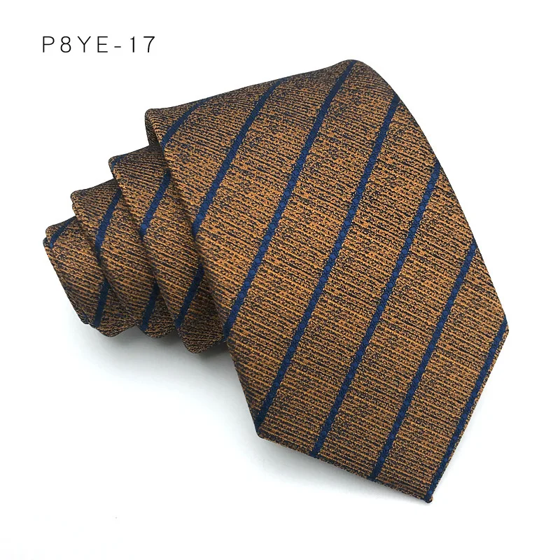 Luxus 8CM Herren Krawatte Gestreiften Streifen Krawatten Für Mann Bräutigam Trauzeuge Jacquard Gewebt Krawatte Formale Business Party Zubehör – Detail 20