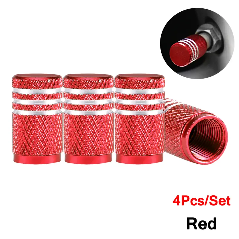 DSYCAR 4Pcs Silver Car Tire Valve Stems Cap Knurling Style Tire Valve Cap Aluminum Tire Wheel Stem Air Valve Cap for US Schrader - Image 18