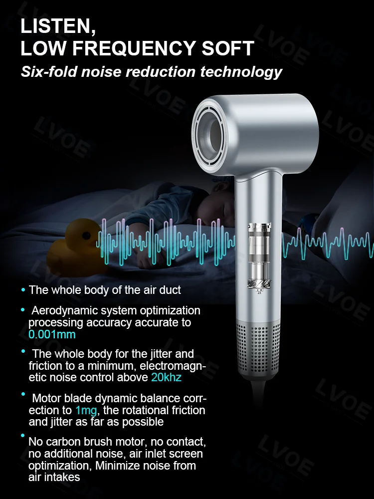 Description Picture 6 of itemHigh Speed Hair Dryer 220V Professional Negative Ion 110,000RPM Home Appliance Temperature Control Cold & Hot Fast Hair Dryer