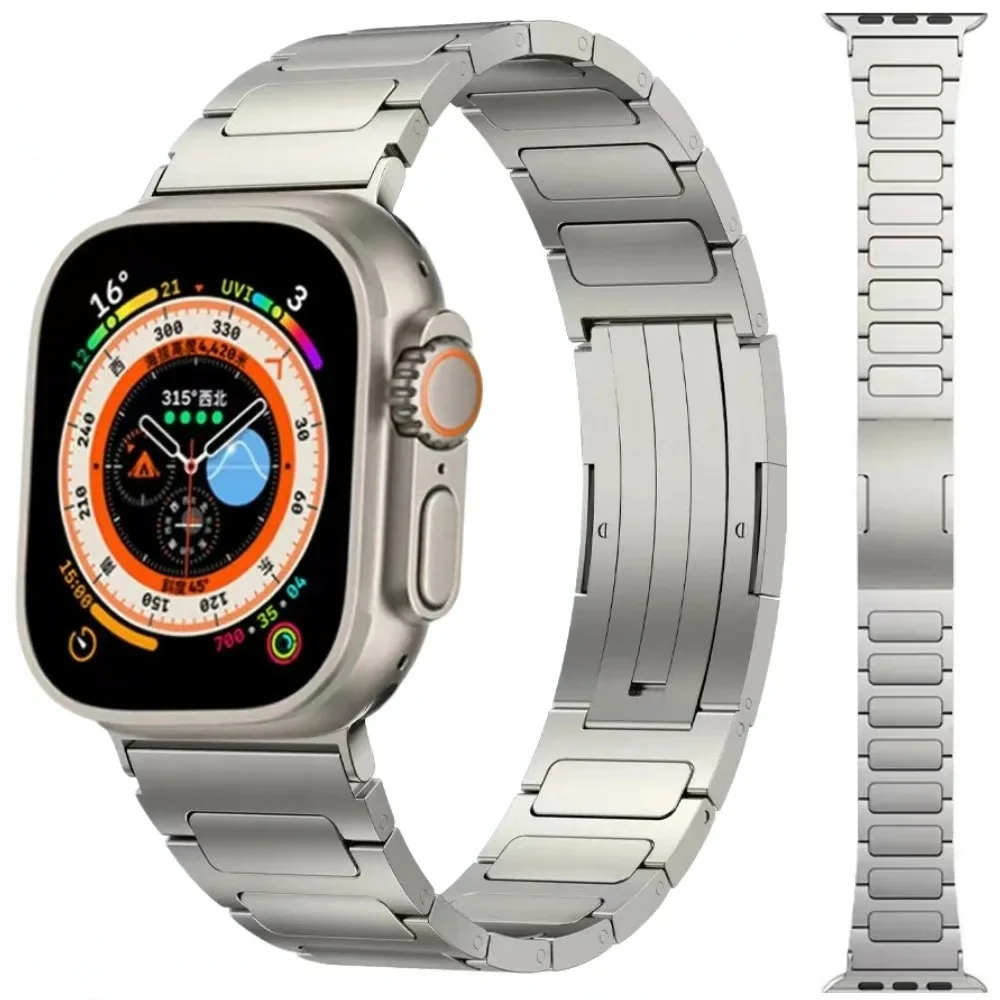Luxury Titanium Strap For Apple Watch Ultra 2 49mm 45mm Bracelet Business Band For iWatch 9 8 7 6 5 4 SE 3 2 Wristband 44mm 42mm