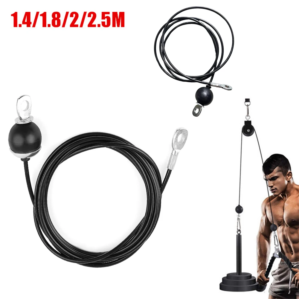 Fitness Cable Pulley Fitness Pulley Cable Fitness Pulley 1.4/1.8/2/2.5M Steel Wire Rope DIY Heavy Duty Multi Gym Cable Fitness Pulley Machine Home Fitness Exercise Equipment Accessories