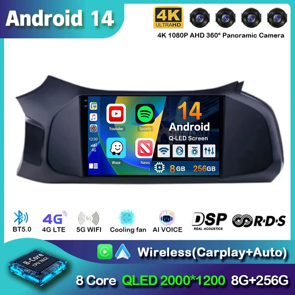 

Android 14 CarPlay Car Radio For Chevrolet Onix 2012-2014 2015 2016 2016- 2019 GPS 2din Multimedia Video Player 2 Din Stereo 4G