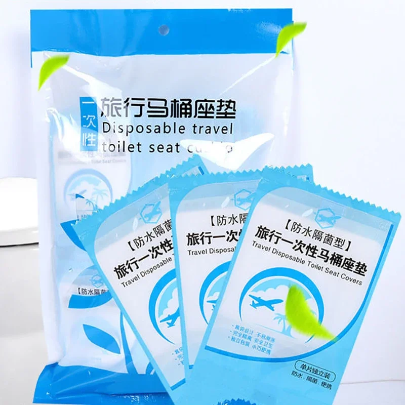 50pcs 일회용 변기 커버 휴대용 여행 안전 변기 시트 종이 패드 방수 시트 쿠션 욕실 용품 보우