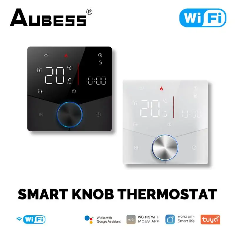 

Tuya WiFi Smart Heating Knob Thermostat LCD Display Touch Screen Temperature Controller For Water Gas Boiler Electric Heating