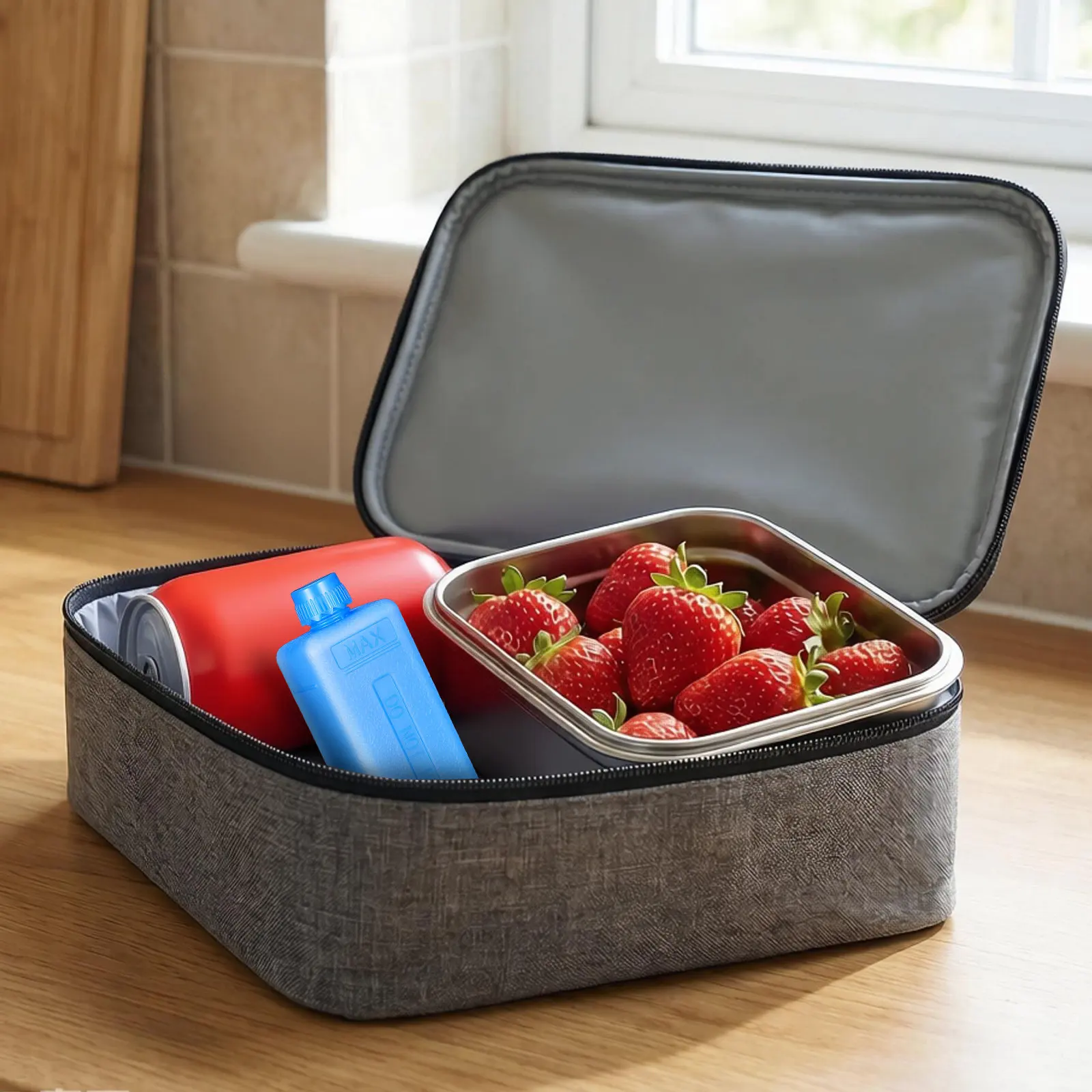 4Pcs 누출 방지 재사용 가능한 아이스 박스 고무 냉동고 팩 식품 과일 야채 운..