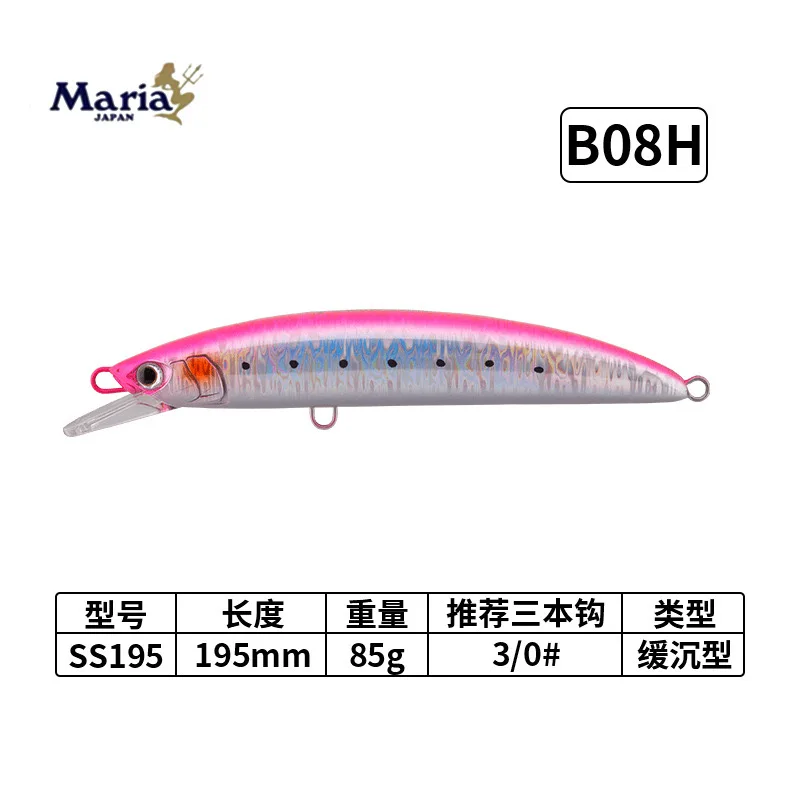 Leurre Coulant Maria Boar SS195 Jerking Minnow – 85g, 195mm, Pour Pêche En Mer
