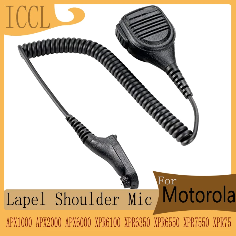 Lapel Shoulder Heavy Speake Mic,Compatible with Motorola Radio,APX1000,APX2000,APX6000, XPR6100, XPR6350, XPR6550, XPR7550,XPR75 xpr6550 d shape earpiece with ptt mic for motorola walkie talkie xpr7550 xpr6350 xpr7350 7550e 7580e