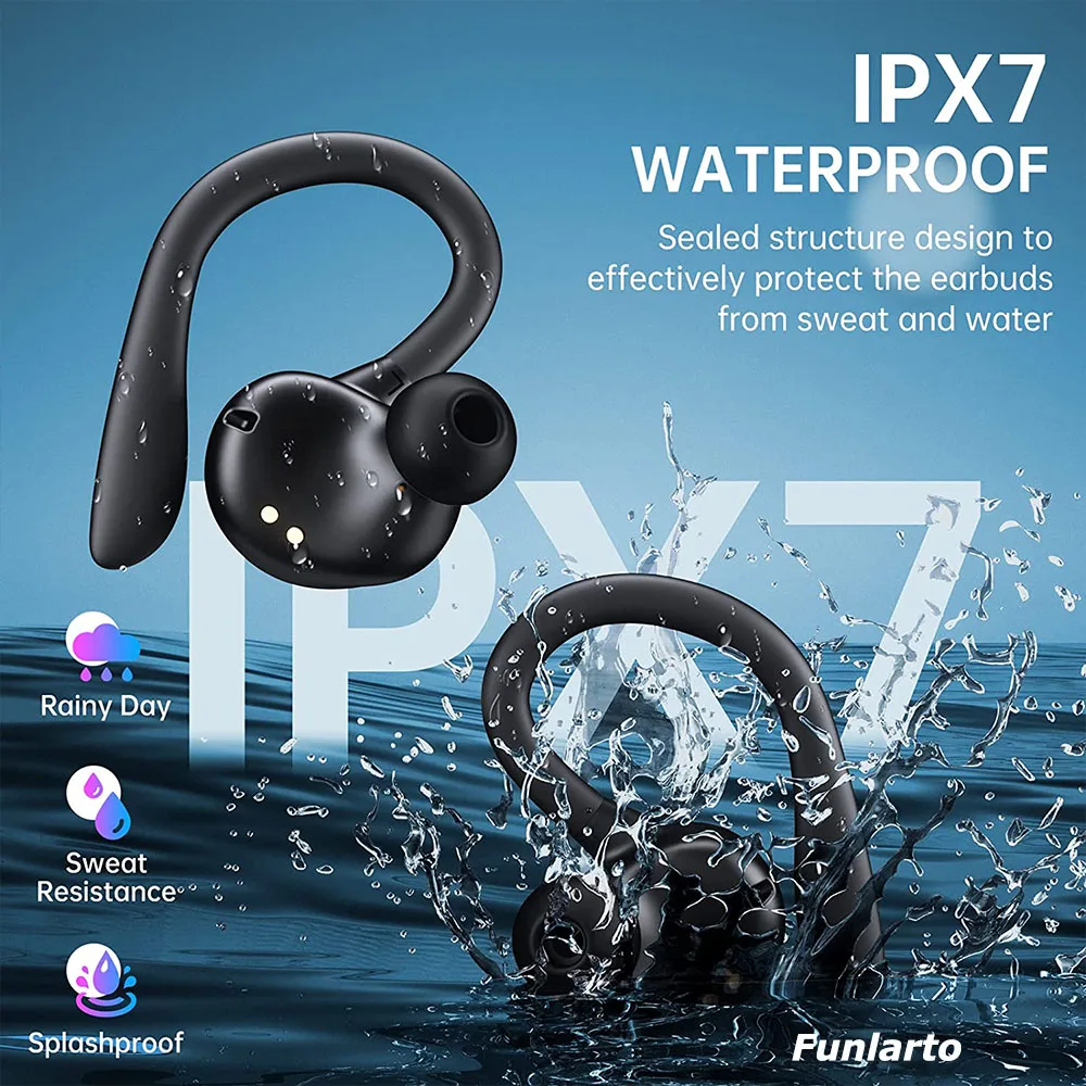 Cuffie Bluetooth Auricolari Wireless Sport Over-Ear Bluetooth 5.2 Auricolari Con Ganci Per L'Orecchio Mic 60H Cuffie Wireless A Batteria