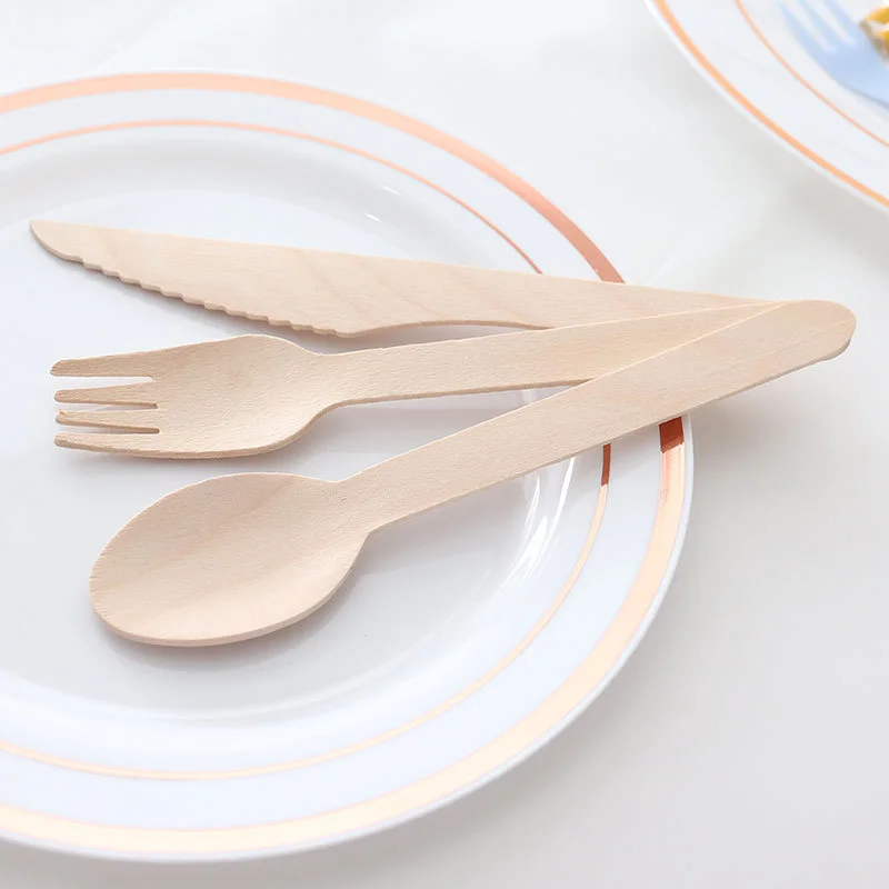 Disposableknifeforkspoontablewarewoodentablewarepartytableware