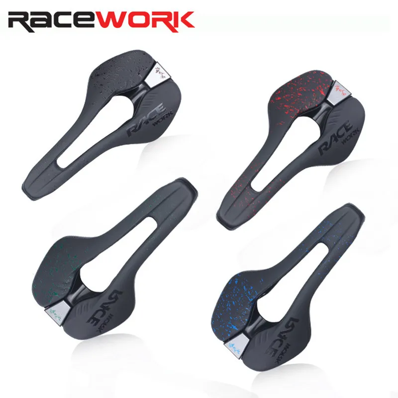 

RACEWORK Bike Saddle Training Grade Man Road TT Triathlon Light MTB Bicycle Cushion Open Mountain Bike Seat