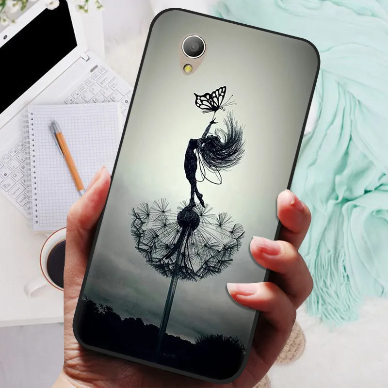 Lion & Wolf Design Black Silicone Soft Back Cover - Protective Shell Case