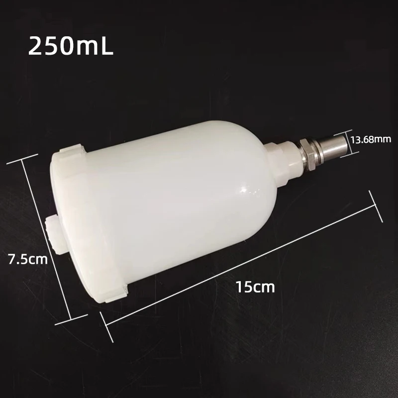 250ml Spray Gun Pot Suitable For German SATA Spray Gun 4400 Model Small Repair Pneumatic White Plastic Paint Pot