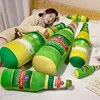 Beer Plush Pillow Stuffed Yellow Blue Bottle Like Real Long Soft Bolster Food Plushie Back Support Sleeping Companion Gift 1