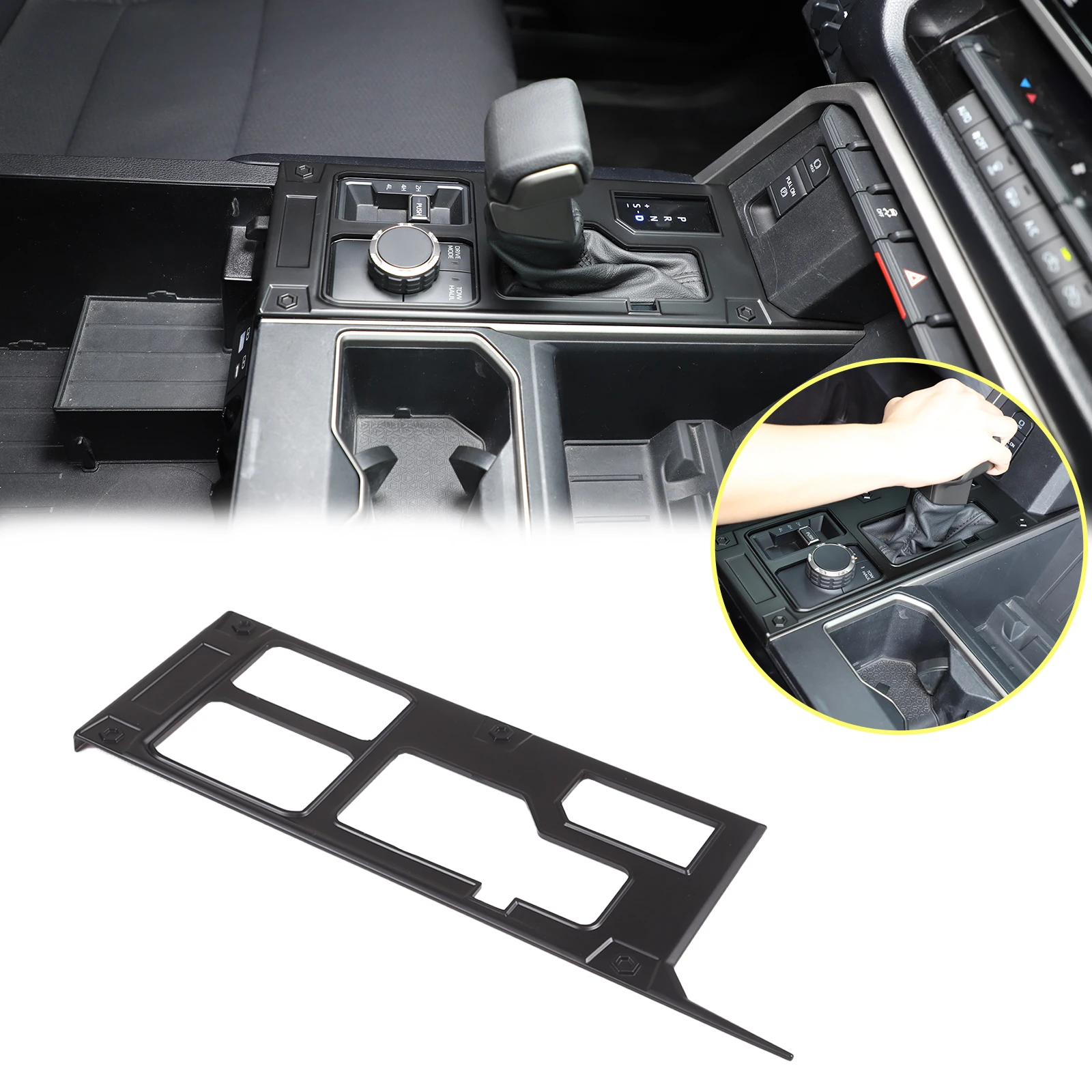 

ABS Matte black For Toyota Tundra Sequoia 2022 2023 Car Center Control Shift Panel Decorative Sticker Car Interior Accessories