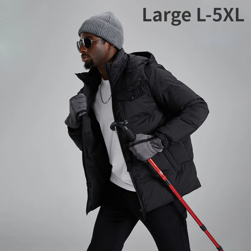

Down Jacket Men's Winter Hooded Detachable Hat 80 White Duck Down Jacket Warm Jacket Cross-border Large Size Winter Jacket