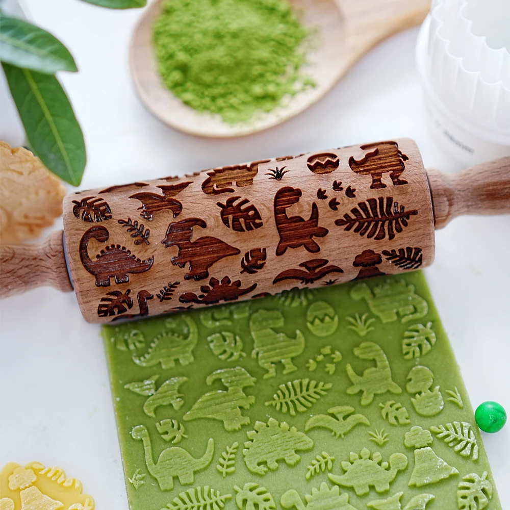 Creative New Cartoon Ocean Embossed Rolling Pin Fondant Biscuits Printed  Dough Rolling Pin Wooden Household Baking Tools - Baking & Pastry Tools -  AliExpress