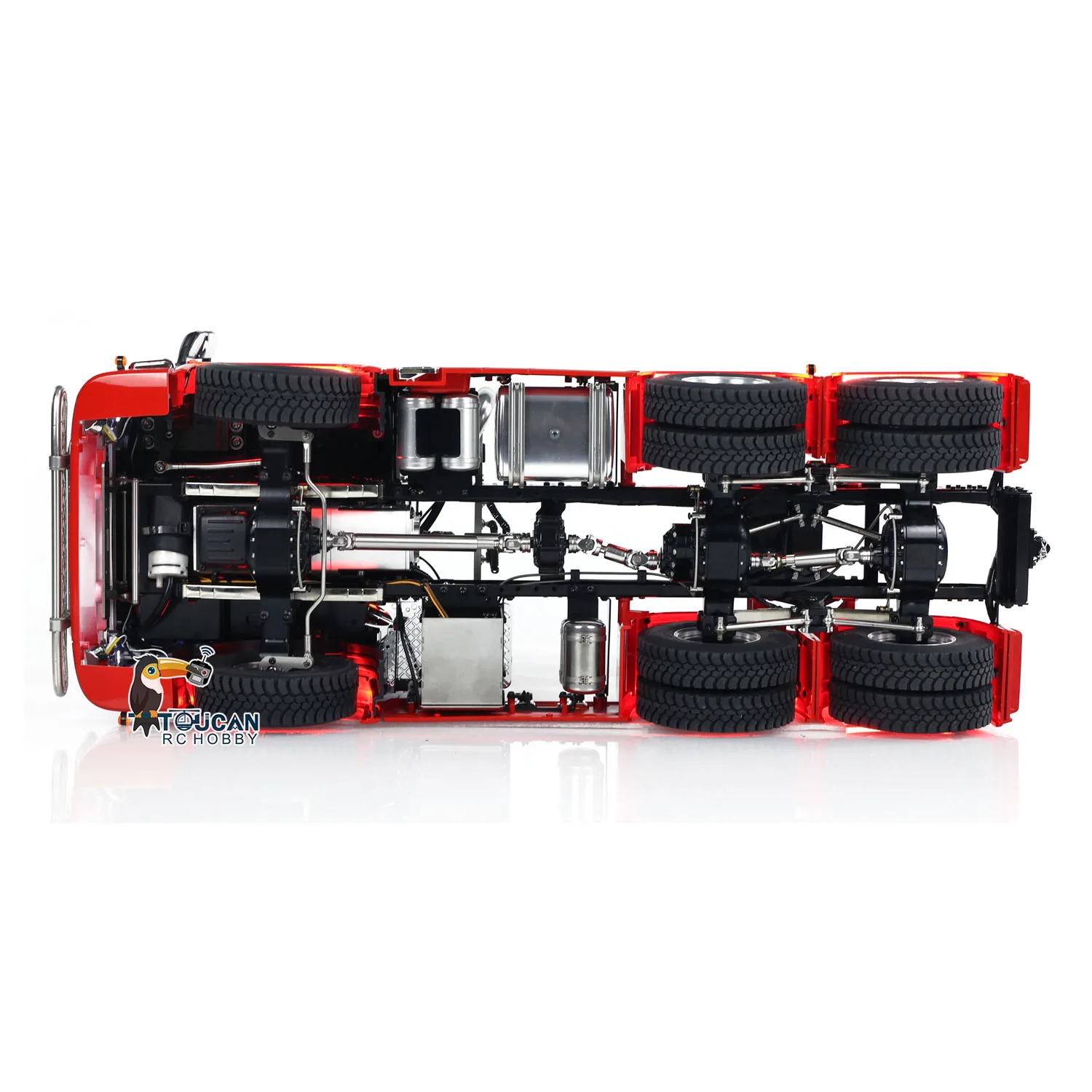 1/14 6x6 Metal Chassis 770S RC Remote Control Tractor Trcuk ST8 Radio Sound Light 2-speed Smoke TOUCAN DIY Painted Finished Car 6