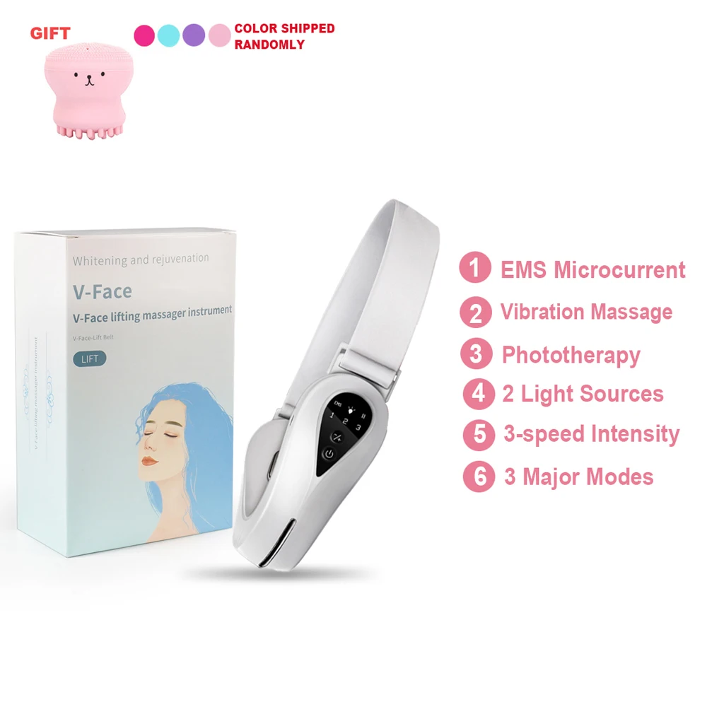 Face Lifting Machine Electric V-Face Shaping Massager Vibration Slimming Double Chin Reducer V-Line Cheek Lift Up Face Slimming 8