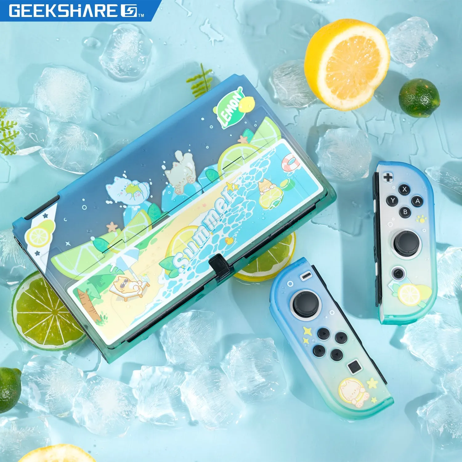 Geekshare Sprite Soda Cute Nintendo Switch Oled Guscio Protettivo Pc Hard Split Joy-Con Cover Case Per Switch Oled Game Console
