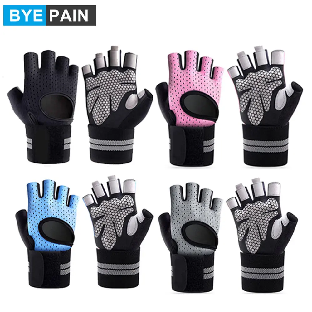 

Workout Gloves, Weight Lifting Gloves with Wrist Wraps Support for Gym Training, Full Palm Protection for Fitness, Weightlifting