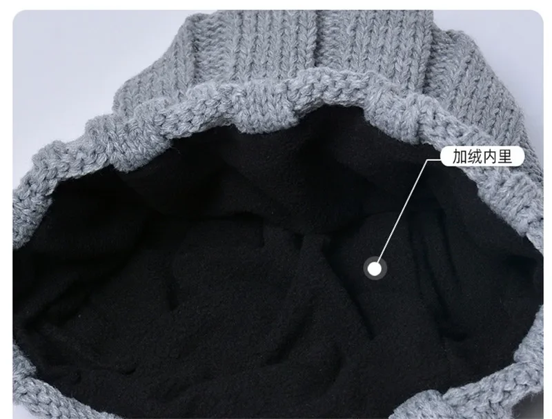 Knit Beanie Hats and Scarf Set for Men Women Touchscreen Gloves Warm Thin Velvet Lined Thick Ribbed Long Scaves Winter Outside