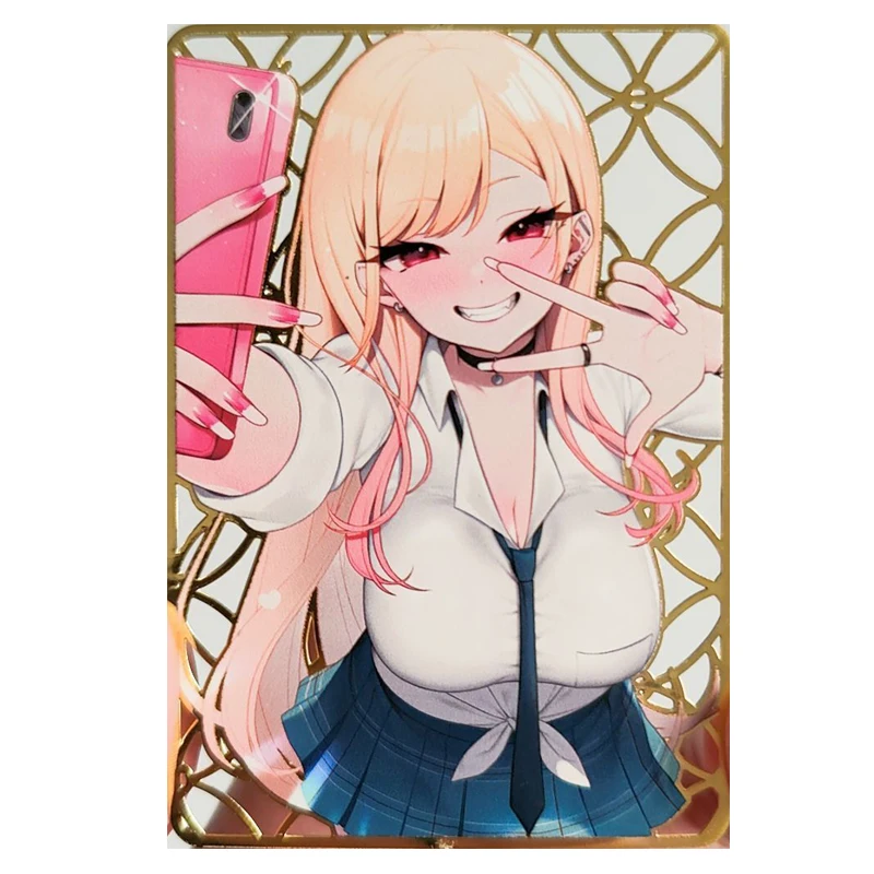 Anime Goddess Story DIY homemade metal cards Kitagawa Marin Terrible Tornado Yuuki Asuna Kamado Nezuko Fu Xuan Birthday present