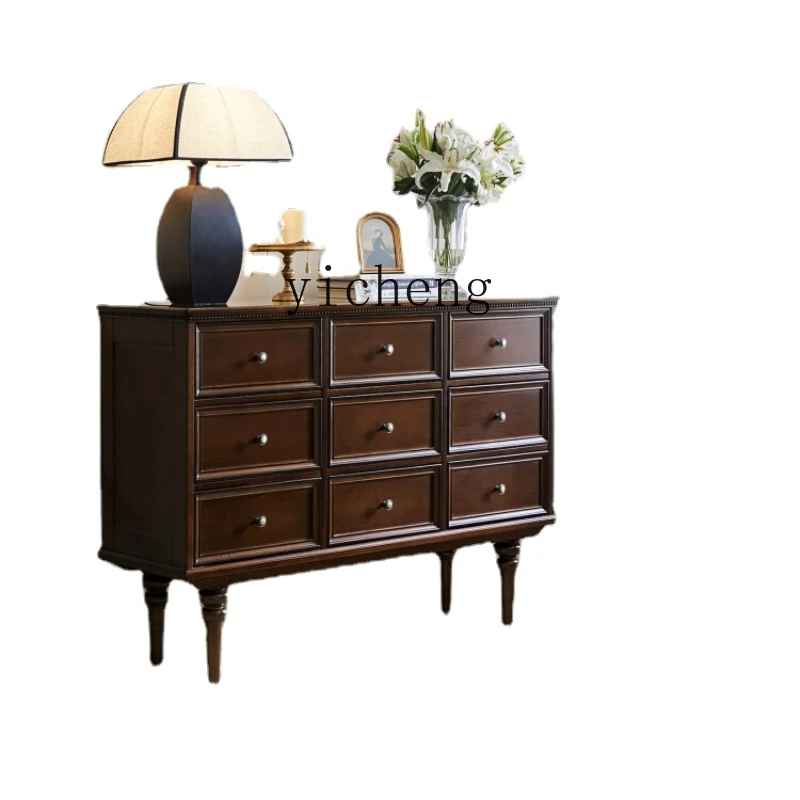 

Zk Cabinet Bedroom Master Bedroom Solid Wood Bed Tail Chest of Drawers Light Luxury Study Drawer Storage Cabinet